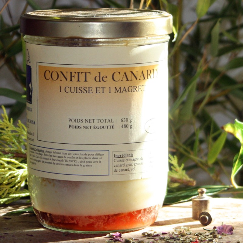 Confit de canard 1 cuisse et 1 magret 630 g